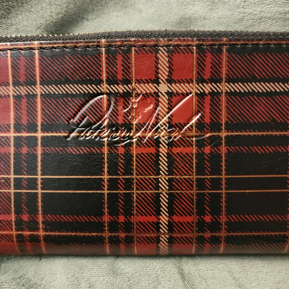 Patricia Nash Tartan Plaid Red Black Nazari Wallet - Picture 3 of 11